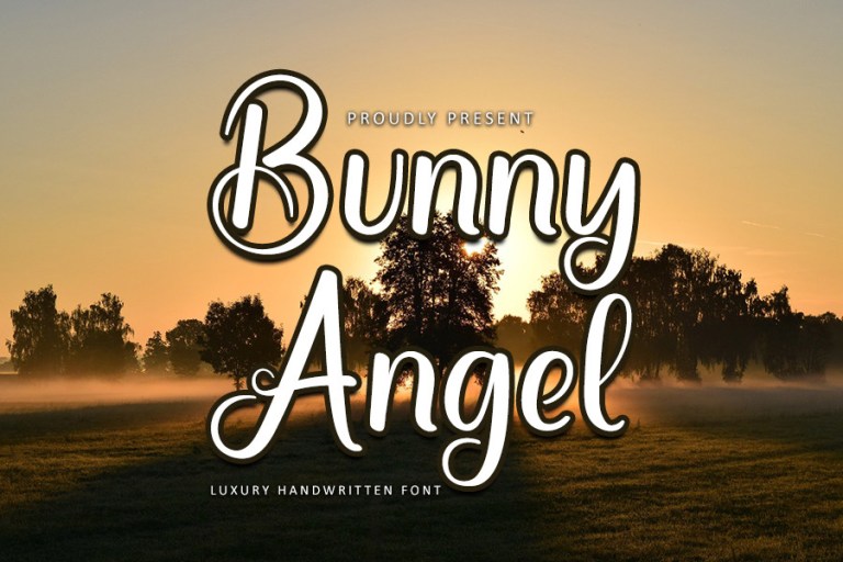 アイドル [MINYYUNY] Angel Script Lettering Color Bunny Angel Font - FreeFontDL