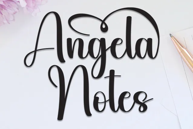 Angela Notes Script Font - FreeFontDL